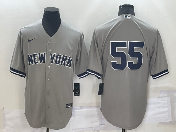 Men's New York Yankees #55 Domingo Germ��n Grey Cool Base Stitched Baseball Jersey